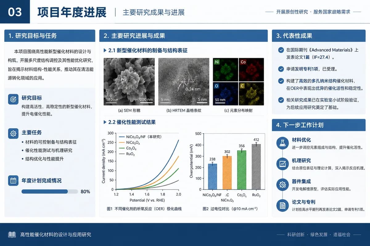 年度进展汇报 PPT 示例页