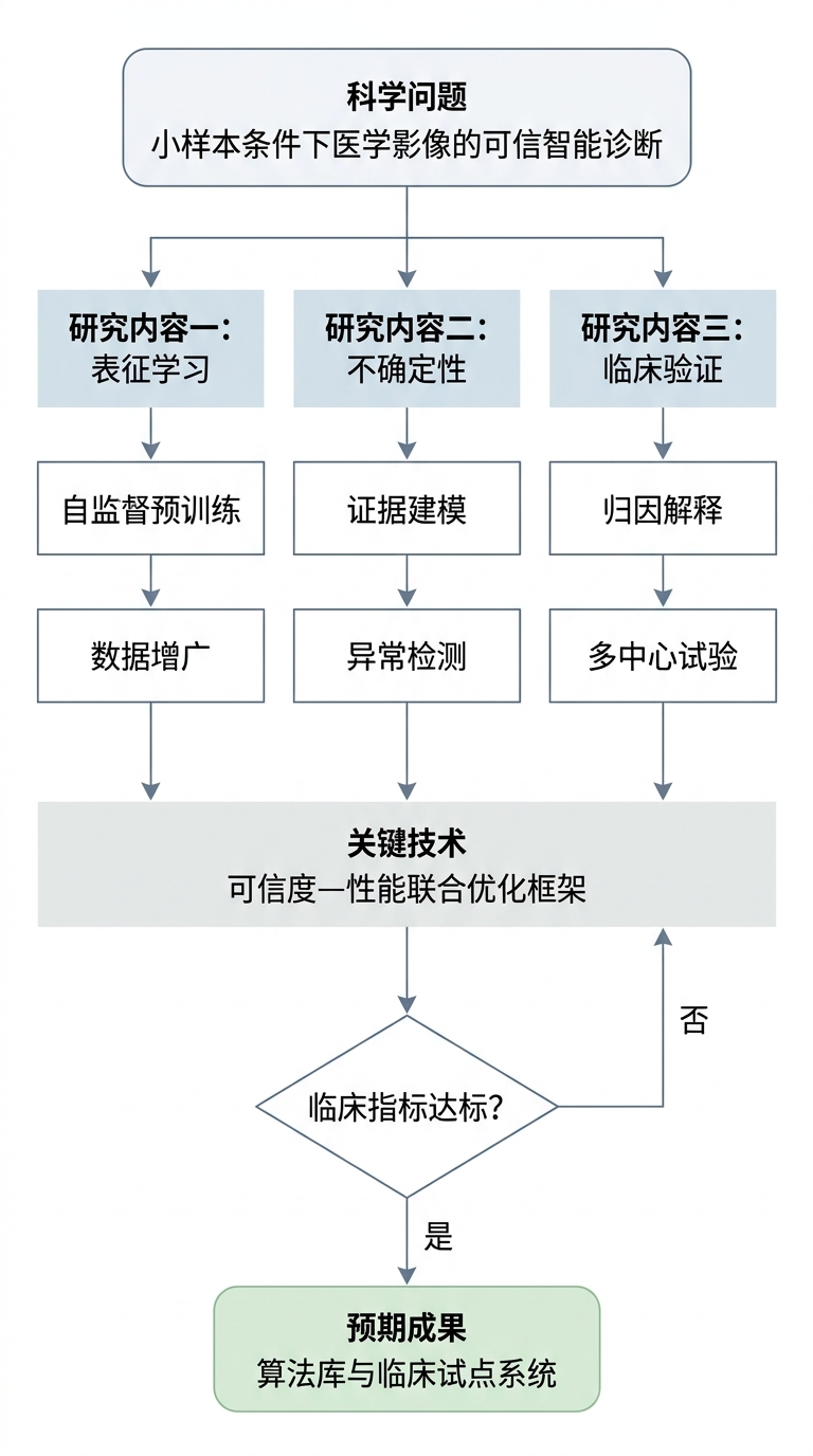 自然科学基金风格技术路线图示例:人工智能医学影像课题